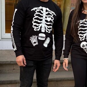 Black dad bod Skeleton Graphic Tee